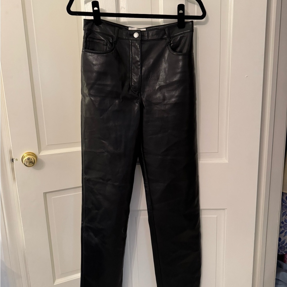 Aritzia Wilfred Black Leather Pants
